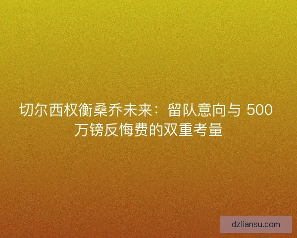 切尔西权衡桑乔未来：留队意向与 500 万镑反悔费的双重考量