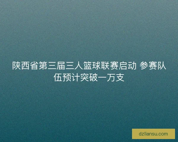 陕西省第三届三人篮球联赛启动 参赛队伍预计突破一万支