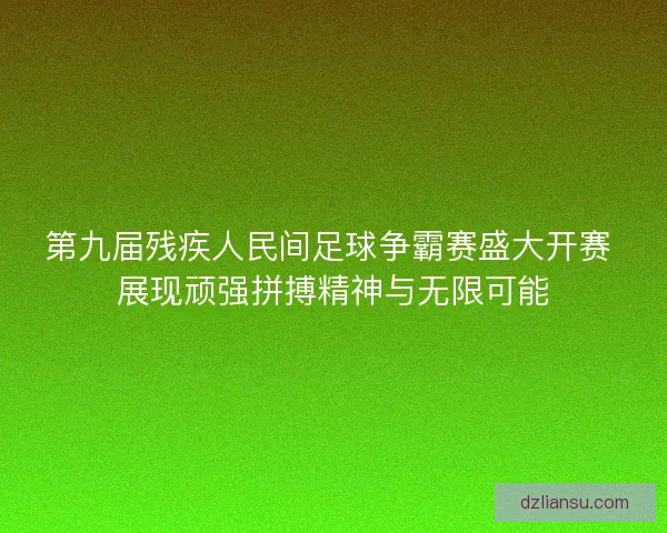 第九届残疾人民间足球争霸赛盛大开赛 展现顽强拼搏精神与无限可能