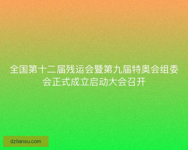 全国第十二届残运会暨第九届特奥会组委会正式成立启动大会召开